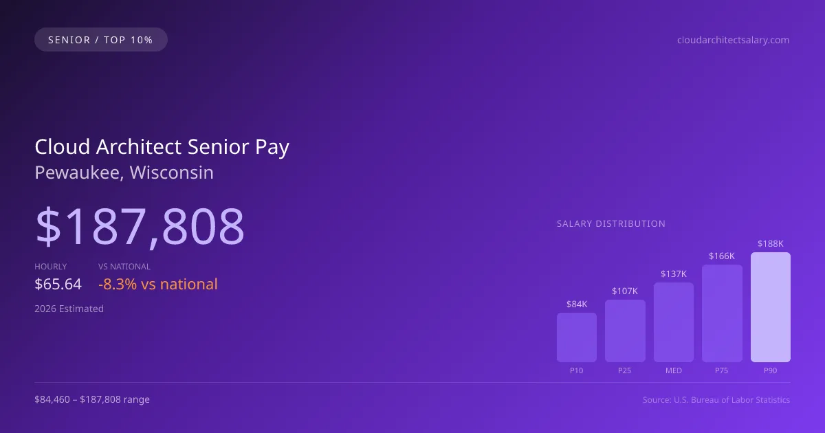 Cloud Architect Senior Salary in Pewaukee, WI — 2026 est., based on 2025 BLS